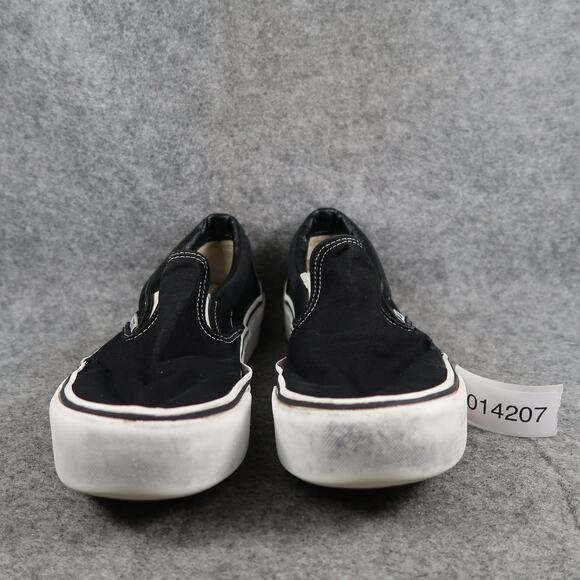 Vans Shoes Womens 9 Classic Slip On Platform Sneakers Canvas Black Skate Casual - Picture 2 of 16